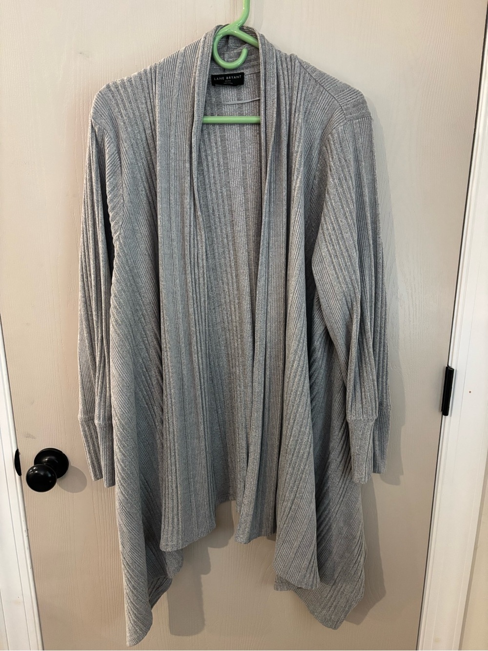 Lane Bryant Gray Ribbed Open-Front Draped Cardigan set Size 22-24